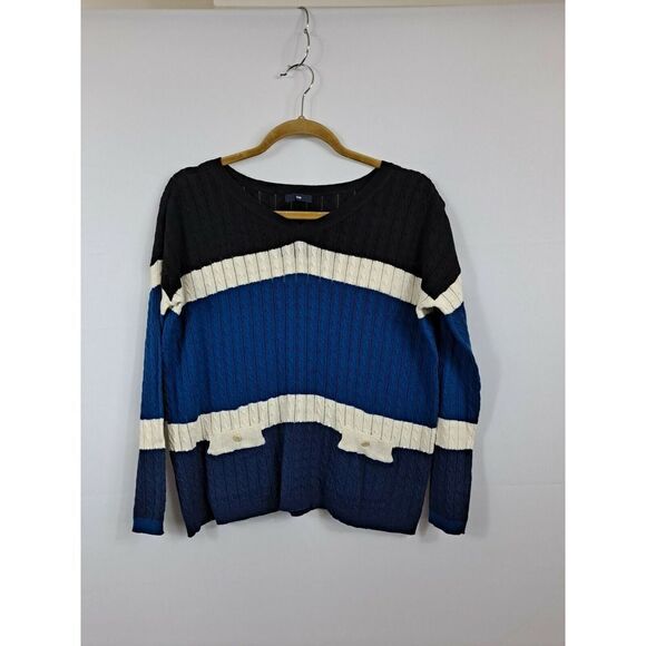 Gap Ladies Size Small Sweater.   Black, Blue And White, Size Small. - Picture 1 of 9
